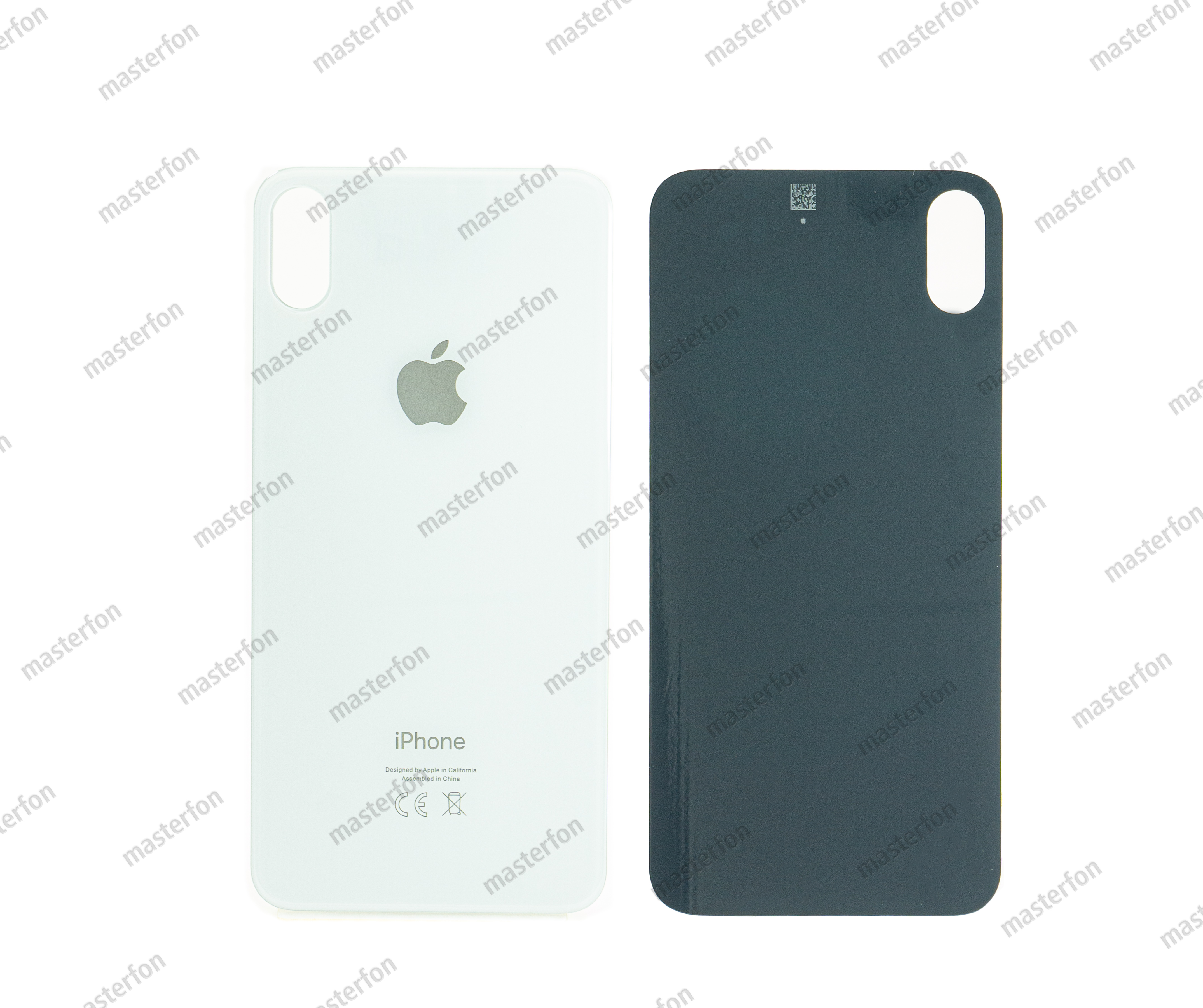 Заднее стекло iPhone XS MAX CE EU РСТ (с увеличенными отверстиями) белое