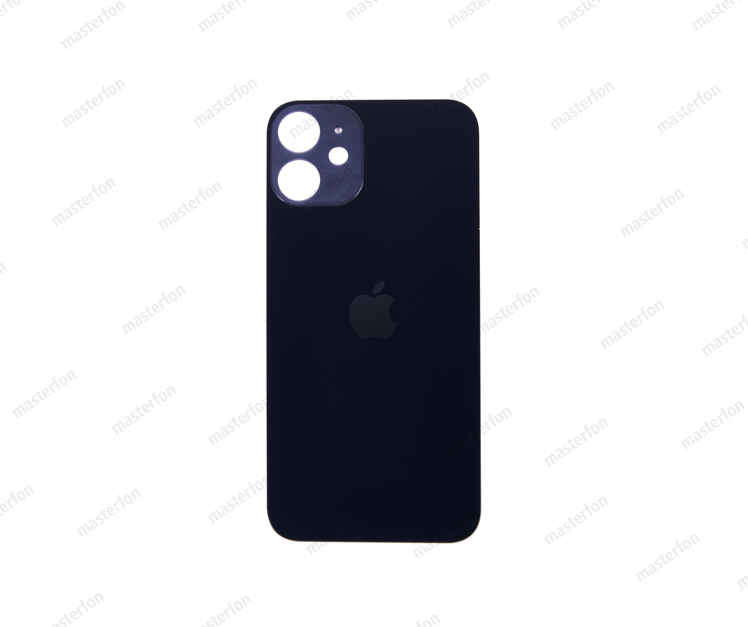 Заднее стекло iPhone 12 mini (с увеличенными отверстиями) черное